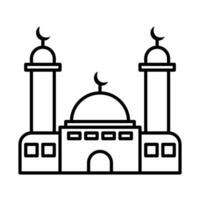 mosque building icon in line vector