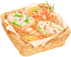 inari sushi vattenfärg png