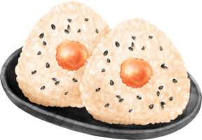 acuarela onigiri ilustración png