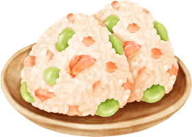 Watercolor Rice Balls illustration png