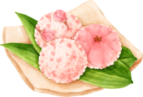 aquarelle mignonne Sushi des balles png