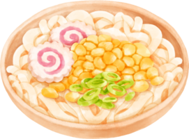 vattenfärg japansk nudel udon png