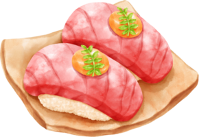 acuarela atún Sushi png