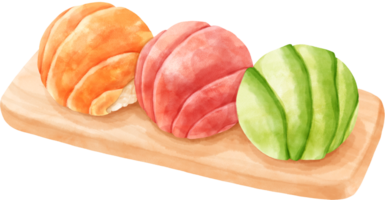 Watercolor Temari Sushi png