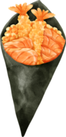 vattenfärg temaki sushi illustration png