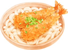 Watercolor Japanese Food Udon png