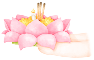 söt krathong vattenfärg png