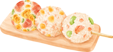 Sushi bolas aguarela mão pintado png