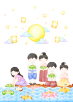 loy Krathong festival com tailandês carne png