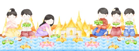 loy krathong festival banier png