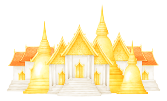 cute temple watercolor png