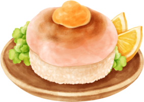 Watercolor Scallops Sushi png