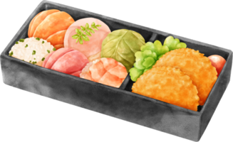 Watercolor Japanese Bento png