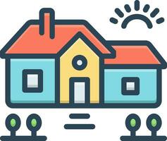 color icon for housing vector