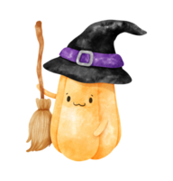 söt halloween häxa pumpa png