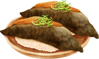 Watercolor Japanese Sushi png