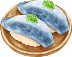 Watercolor Fish Sushi png