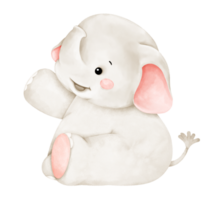 mignon bébé éléphant aquarelle png