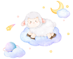 cute sheep outer space png