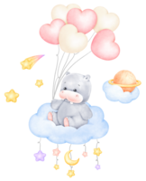 Baby Animal and Balloon png