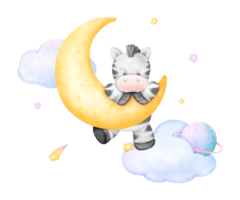 bambino zebra su Luna png