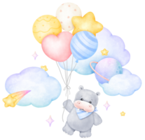 Cute animal and Balloon png