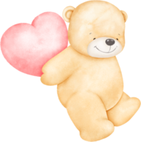 Cute teddy bear for Valentine's Day png