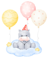 carino ippopotamo compleanno png