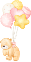 Teddy bear with balloons png