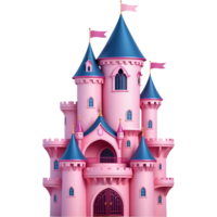 Realistic pink castle. AI Generative png