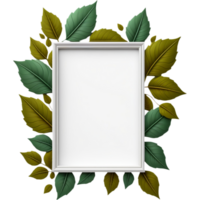 decorativo quadro, Armação com folhas. ai generativo png