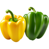 Realistic green and yellow pepper. AI Generative png