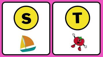 a B C animar alfabeto aprendizaje para niños a B C D para guardería rimas. video
