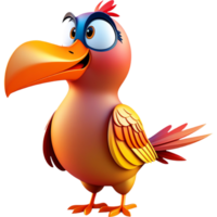 Funny cartoon bird. AI Generative png