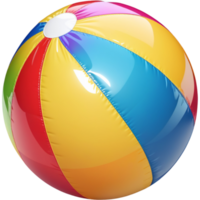 Realistic colorful beach ball. AI Generative png