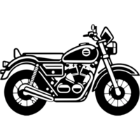 Black motorcycle icon. AI Generative png