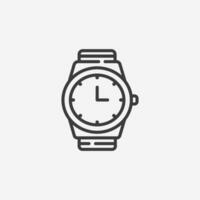 muñeca reloj icono vector. reloj reloj de pulsera mano símbolo vector