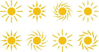Sun icon vector. Cartoon simple flat design elements. vector
