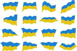 Set Ukrainian flag yellow blue color. Symbol of freedom and democracy in Ukraine. vector