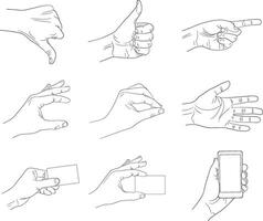 business hand gestures contour vector