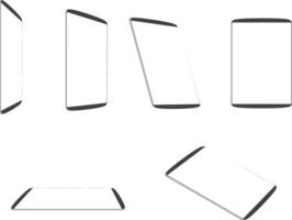 tablet computer with blank white screen vector