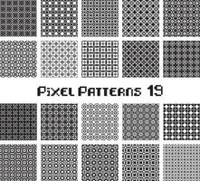 Abstract seamless pattern in pixel style. Set geometric design background. vector