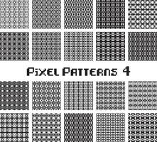 Pixel pattern seamless, black and white color. Patterns set in retro design. vector