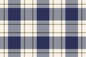 Plaid background, check seamless pattern in blue. Vector fabric texture for textile print, wrapping paper, gift card or wallpaper.