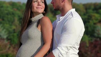 Romantic moments for pregnant couple video