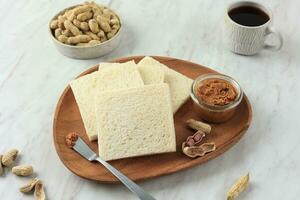 Sliced White Bread Roti Tawar with Peanut Butter photo