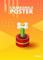 póster con manzanilla para impresión y diseño. vector ilustración.