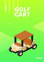 Golf cart poster for printing and design. Vector illustration.