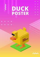 Duck poster for print and design. Vector illustration.