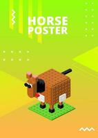 Poster with a horse for printing and design. Vector illustration.